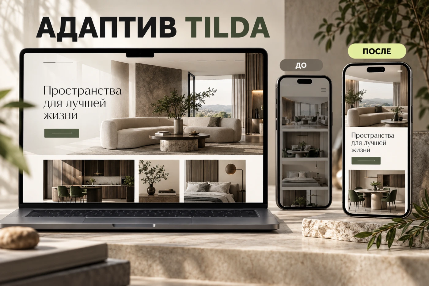 Tilda: интерьерный лендинг