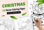 Give 250 Christmas Coloring Pages Vector Editable Bundle 10 - kwork.com