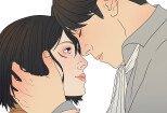 I'll draw a cute couple in a semi-realistic anime style 14 - kwork.com