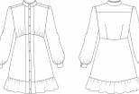 Создам технический эскиз одежды в чёрно-белом варианте 15 - kwork.ru
