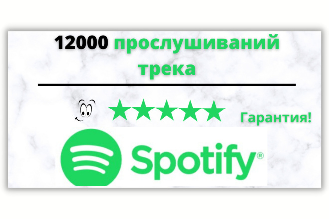 ﻿﻿Слушай Трек на Spotify с гарантированными 12000 прослушиваниями всего за 500 рублей.