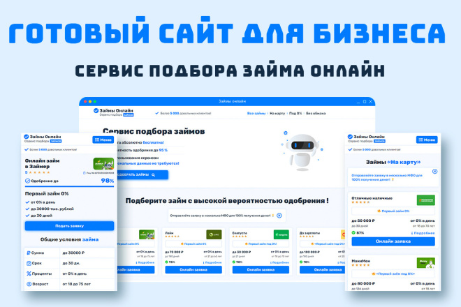 ﻿Есть готовый веб-ресурс для предоставления займов по моделям CPA и SEO. Этот сайт включает в себя каталог с различными предложениями и также предлагает бонус в размере 2 500 рублей.