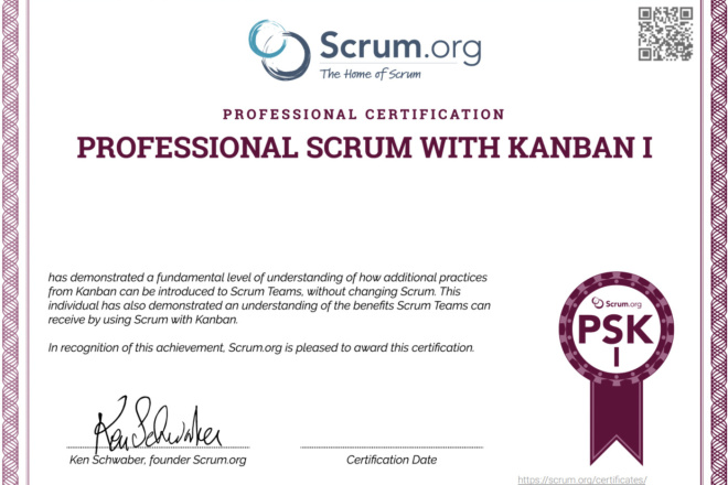 PSK -    Professional Scrum with Kanban PSK I