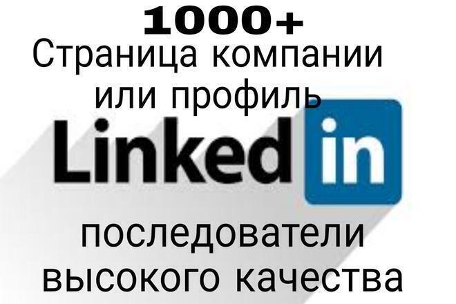 1000 реальных подписчиков Linkedin, страница компании или профиль