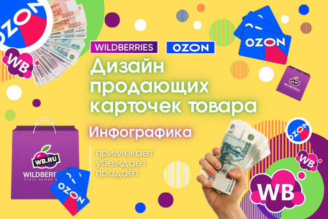 Дизайн продающих карточек товара для Wildberries, OZON