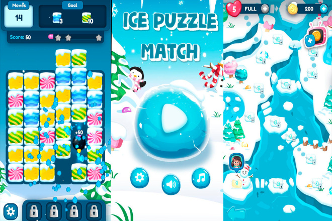 Ice puzzle match -  , Admob