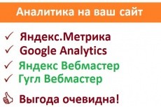 Подключение Яндекс. Метрики и Google Analytics,подключение вебмастеров